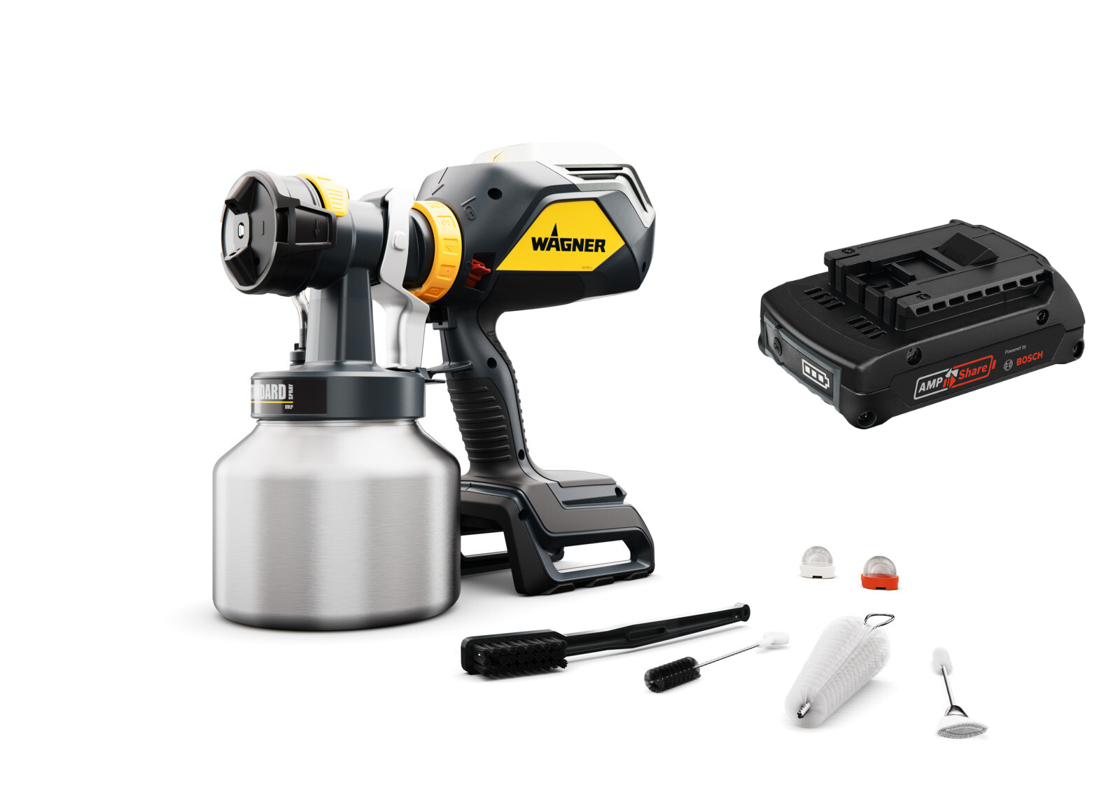 Wagner XVLP FinishControl 4000 18V Standardspray + Bosch AmpShare Akku 18V