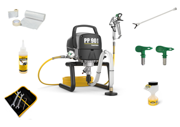 PowerPainter 90 Extra skid + Düsenverlängerung 50cm + Düse 519 + TipClean + 3x Abklebe-Set