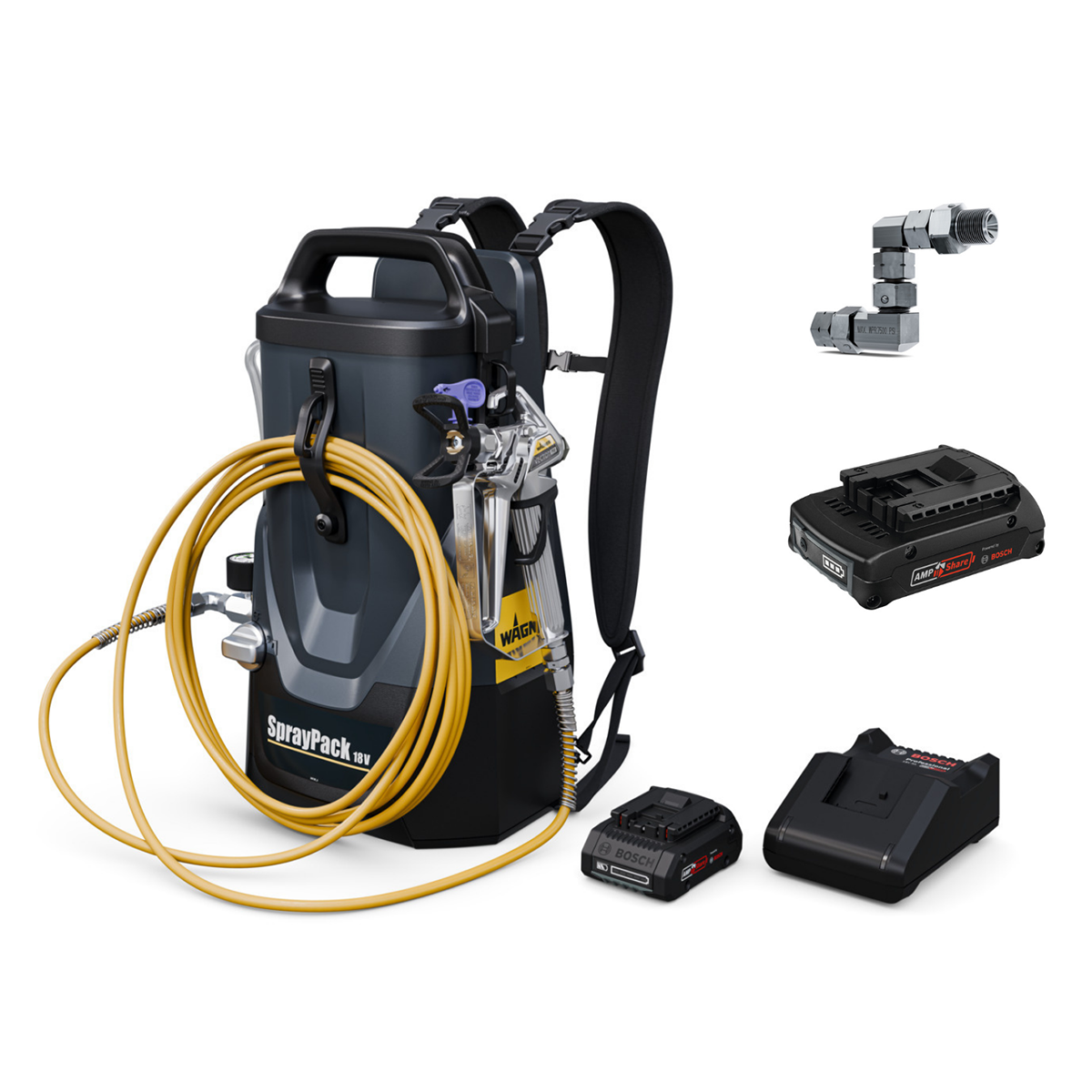 SprayPack 18V Kit + 2. Bosch AmpShare Akku + FlexTwist Z