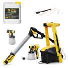 Wagner Universal Sprayer W 950 FLEXiO + Aufsatz Extra Brilliant + Reinigungsset + 10l Wandfarbe weiß